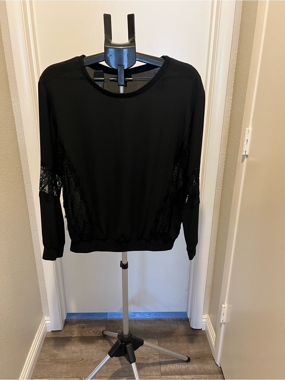 H&M Black Lace-Trim Pullover